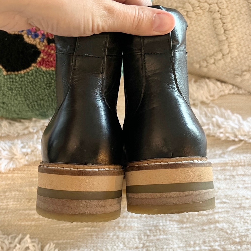 Roolee Prince Black Leather Pointy Toe Booties Boots 40 - Picture 14 of 16